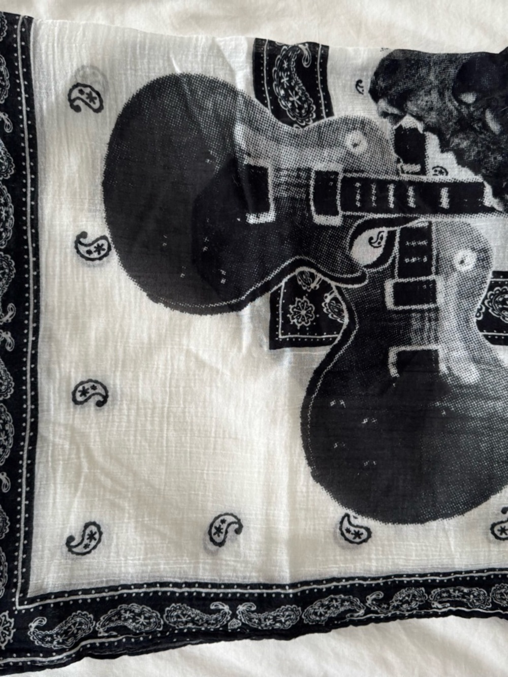 Diesel Skull and Guitar Scarf - Picture 4 of 6